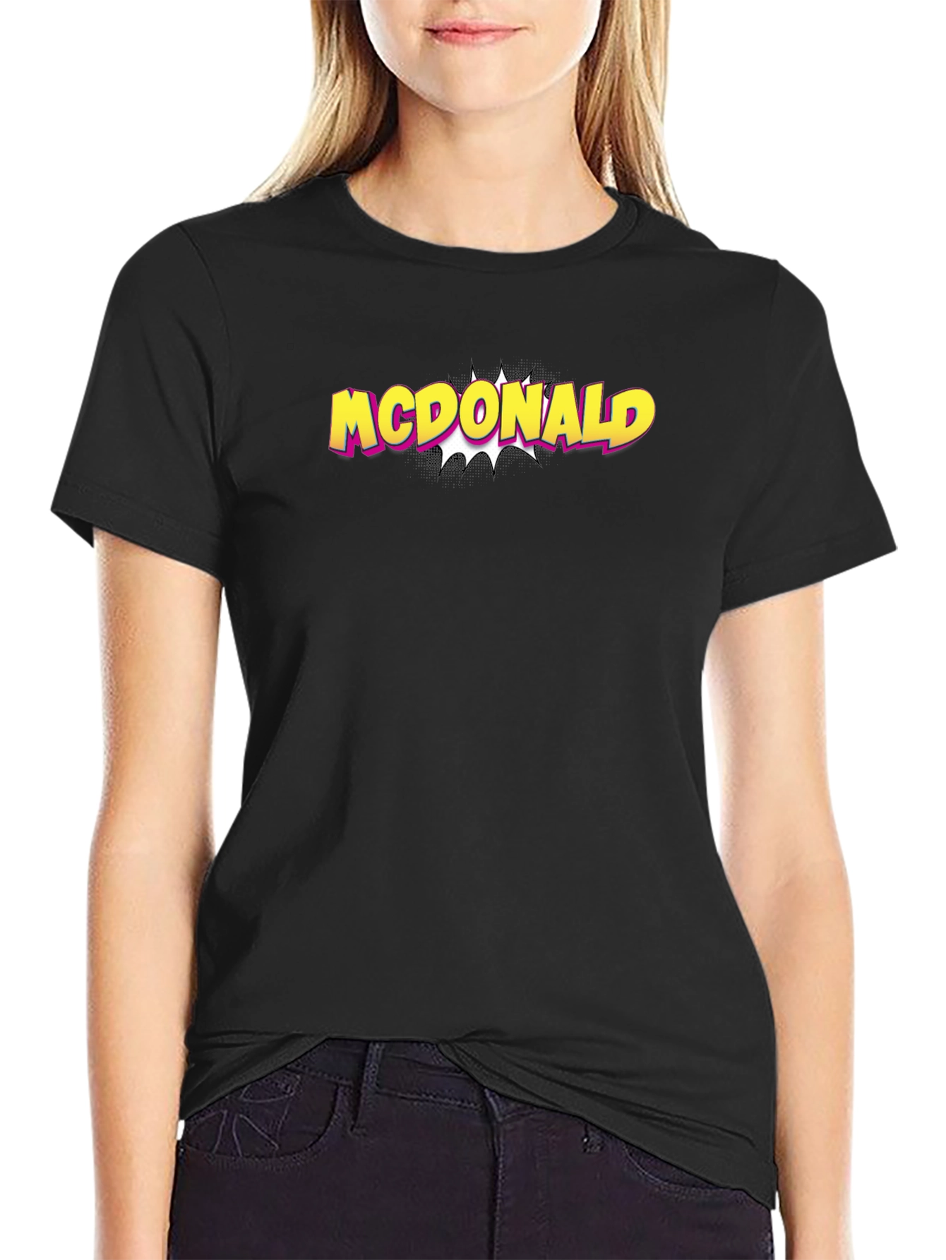 McDonald Comic Style Black T-Shirt