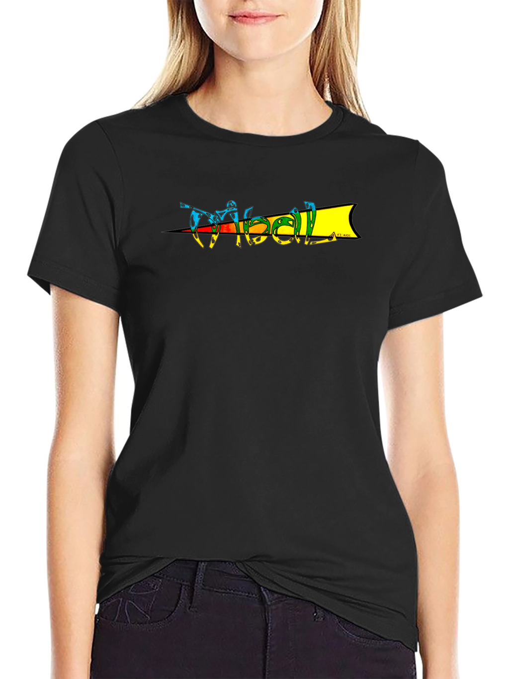Retro Tribal Graphic T-Shirt - Black