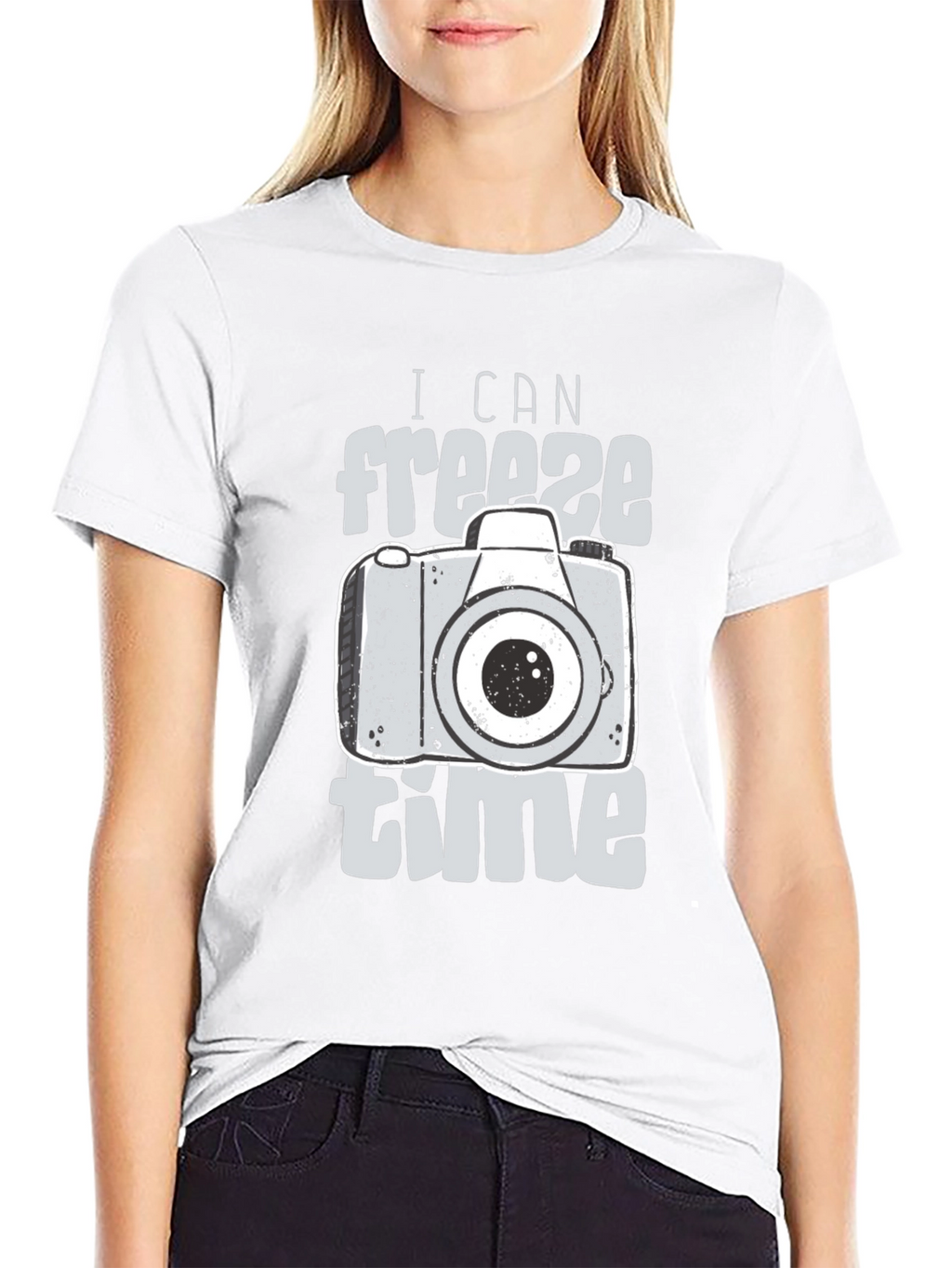 Freeze Time Camera Graphic T-Shirt - Black