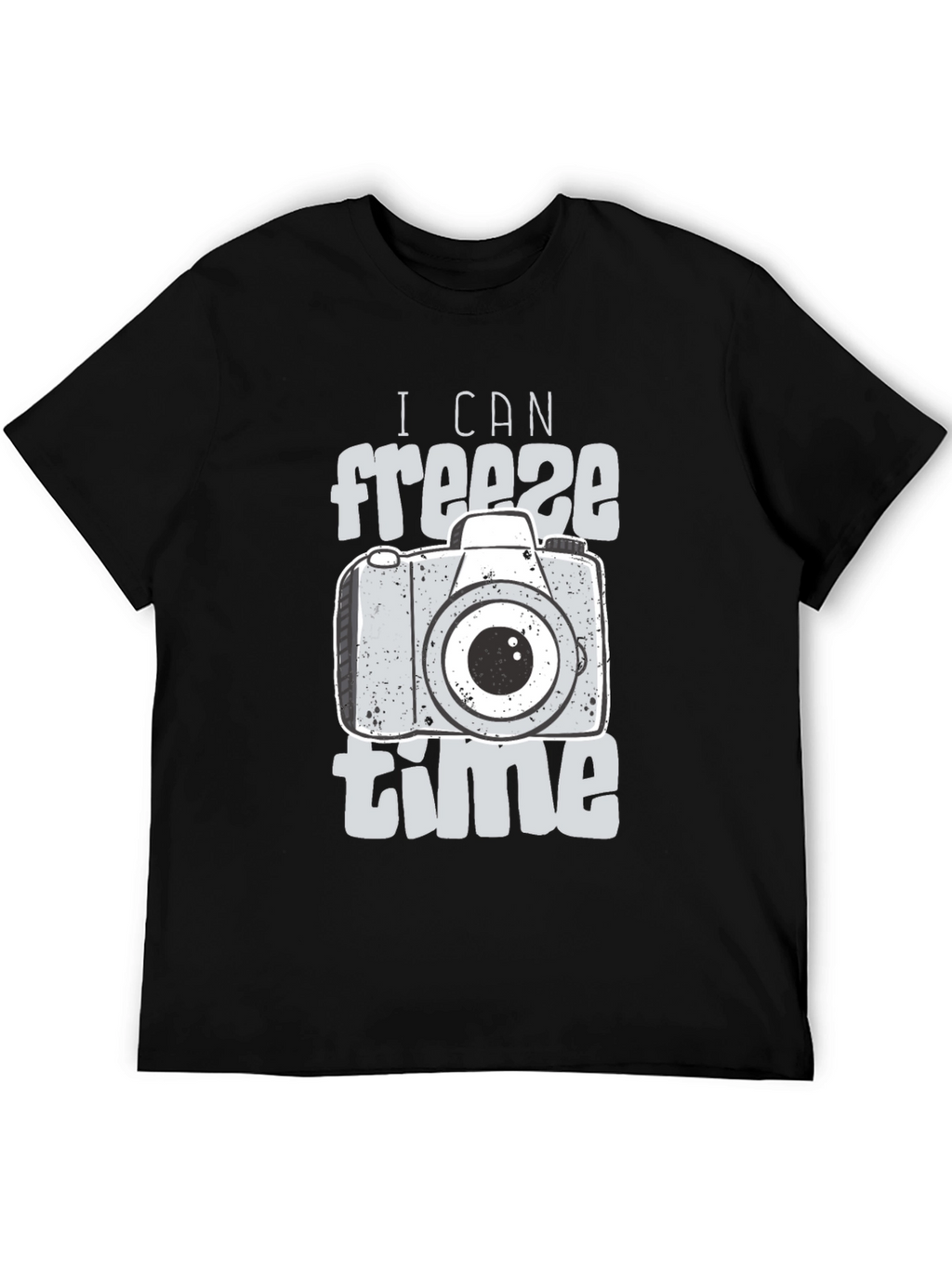 Freeze Time Camera Graphic T-Shirt - Black