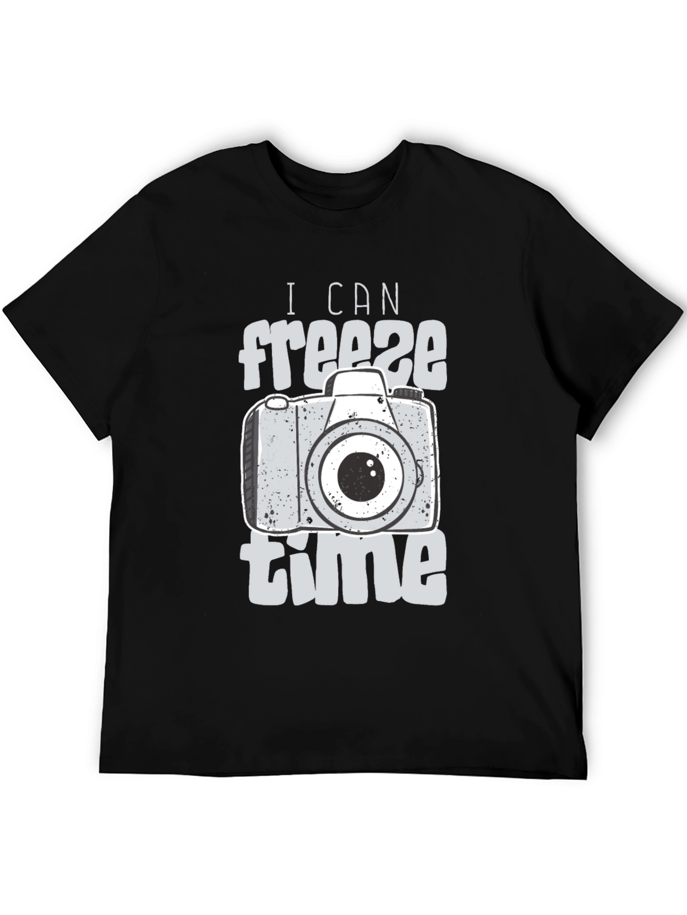 Freeze Time Camera Graphic T-Shirt - Black