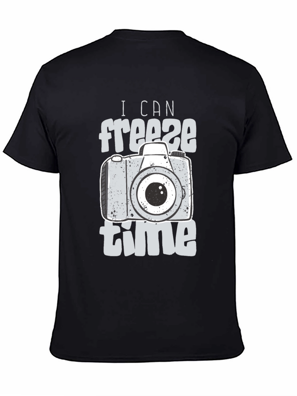 Freeze Time Camera Graphic T-Shirt - Black