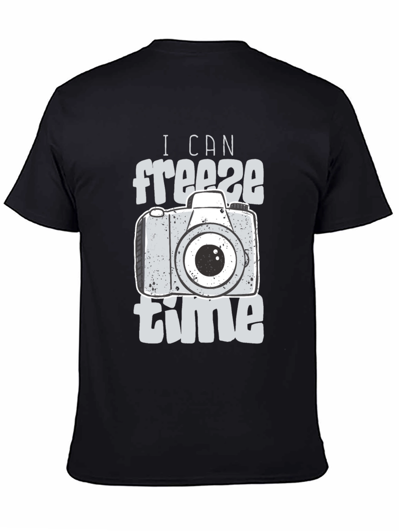 Freeze Time Camera Graphic T-Shirt - Black