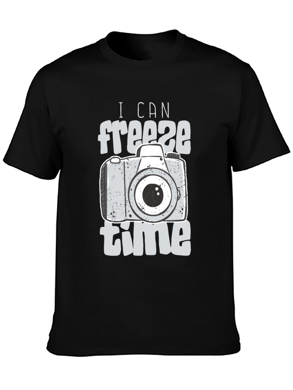 Freeze Time Camera Graphic T-Shirt - Black