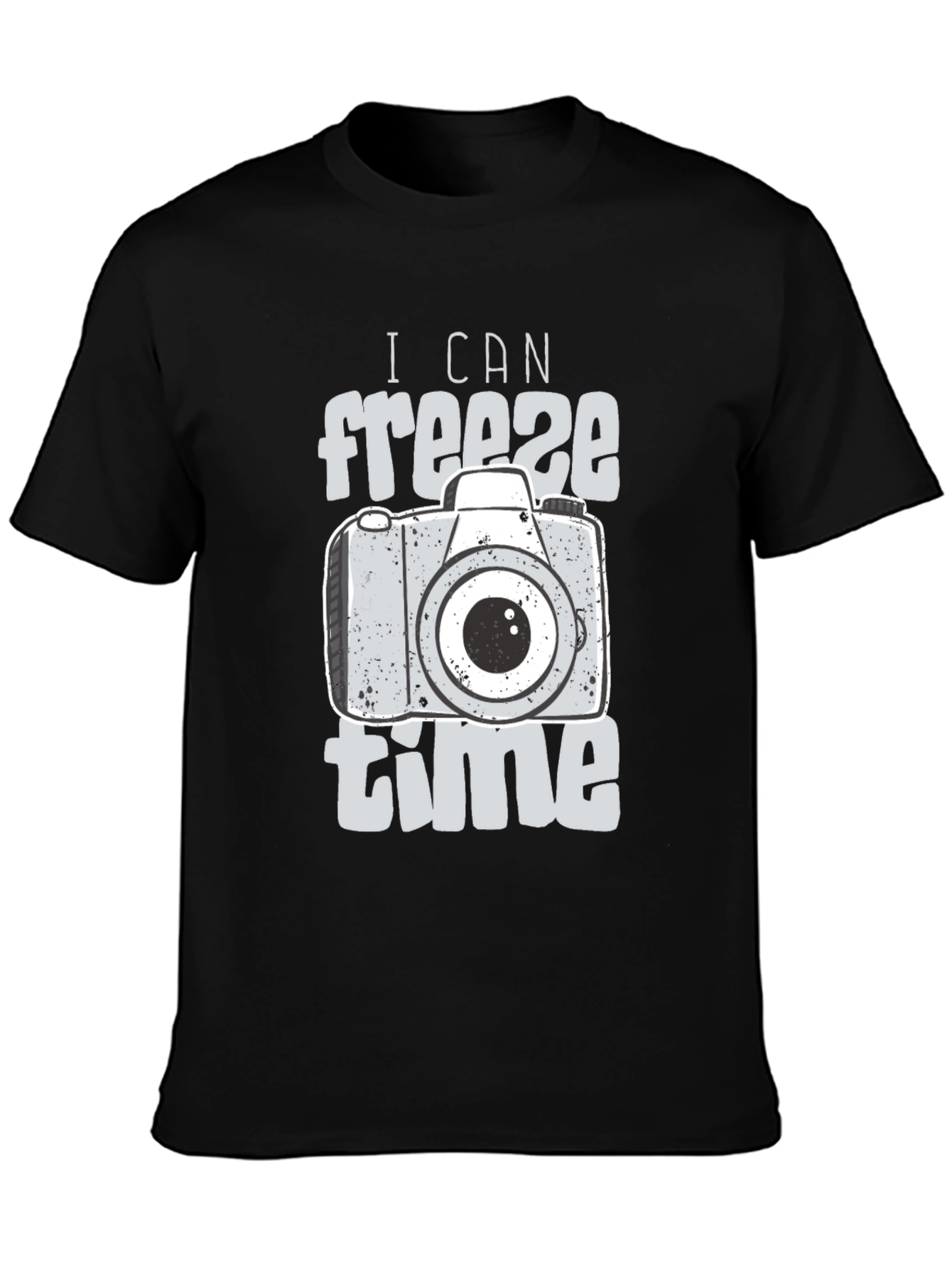Freeze Time Camera Graphic T-Shirt - Black