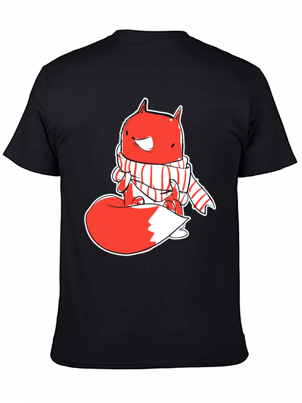 Whimsical Fox Graphic Tee - Mens Black T-Shirt