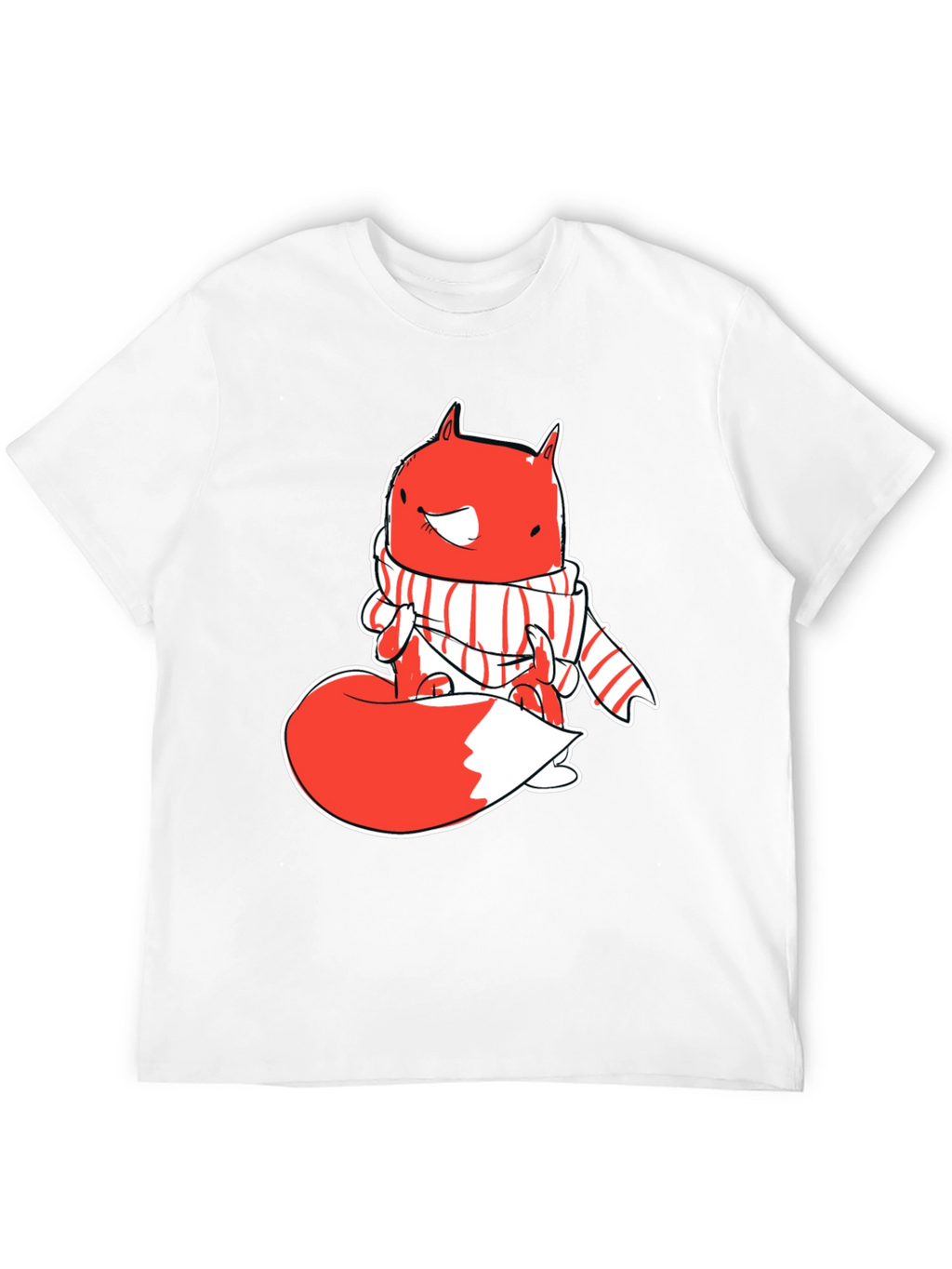 Whimsical Fox Graphic Tee - Mens Black T-Shirt