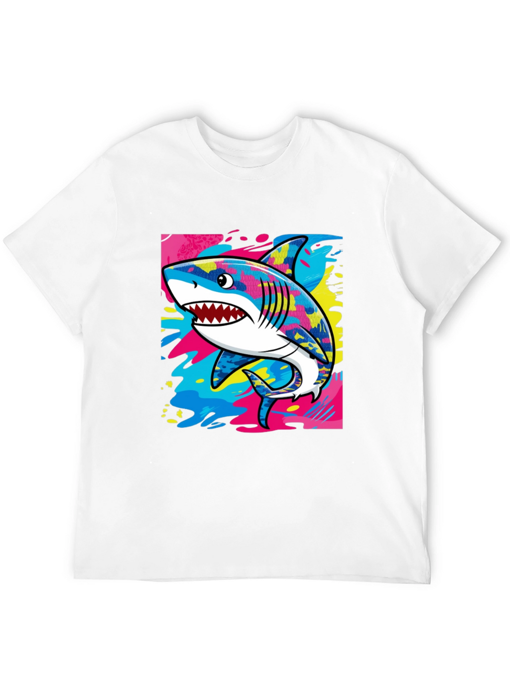 Cool Shark Graphic Print Black T-Shirt