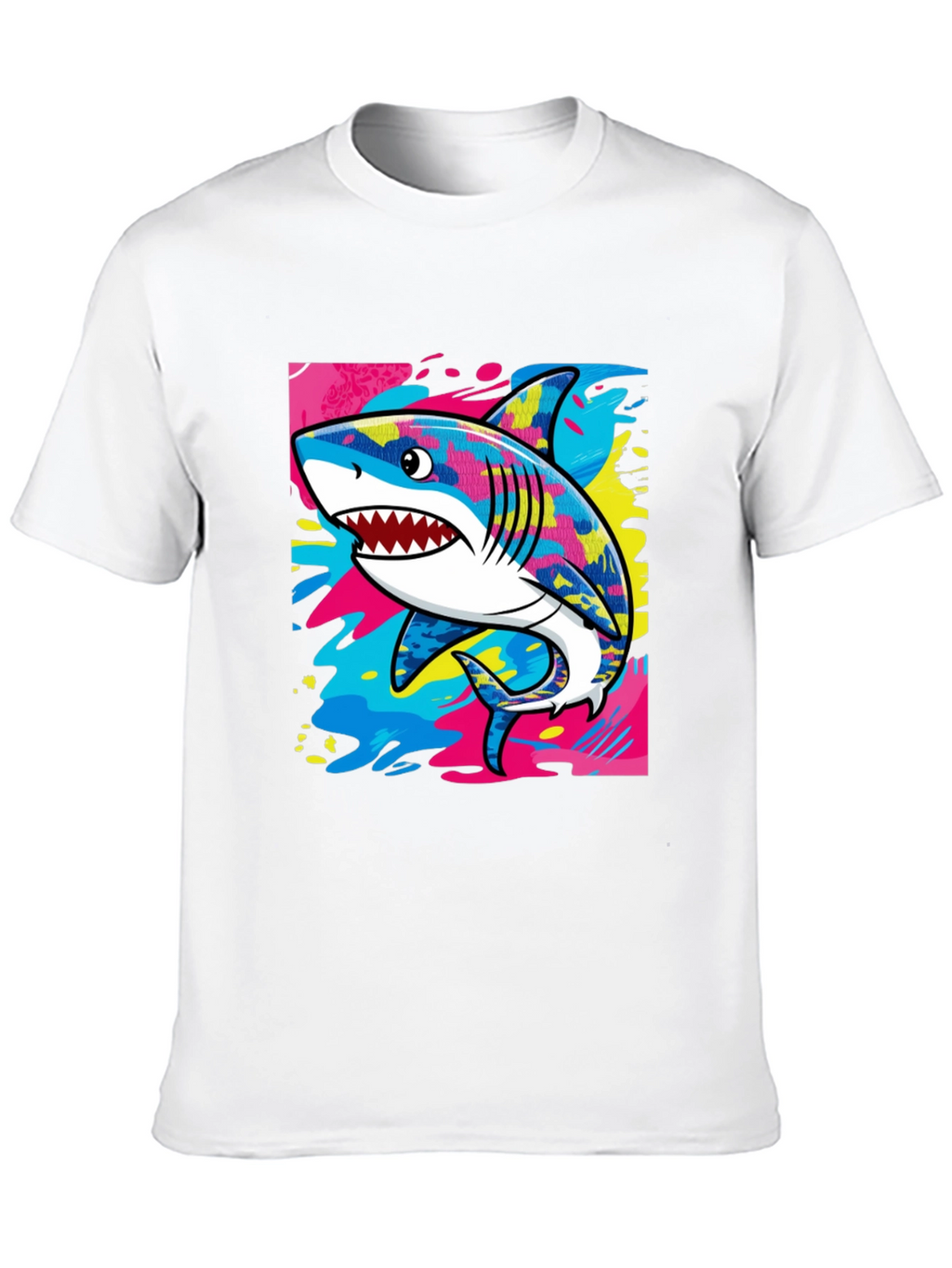 Cool Shark Graphic Print Black T-Shirt