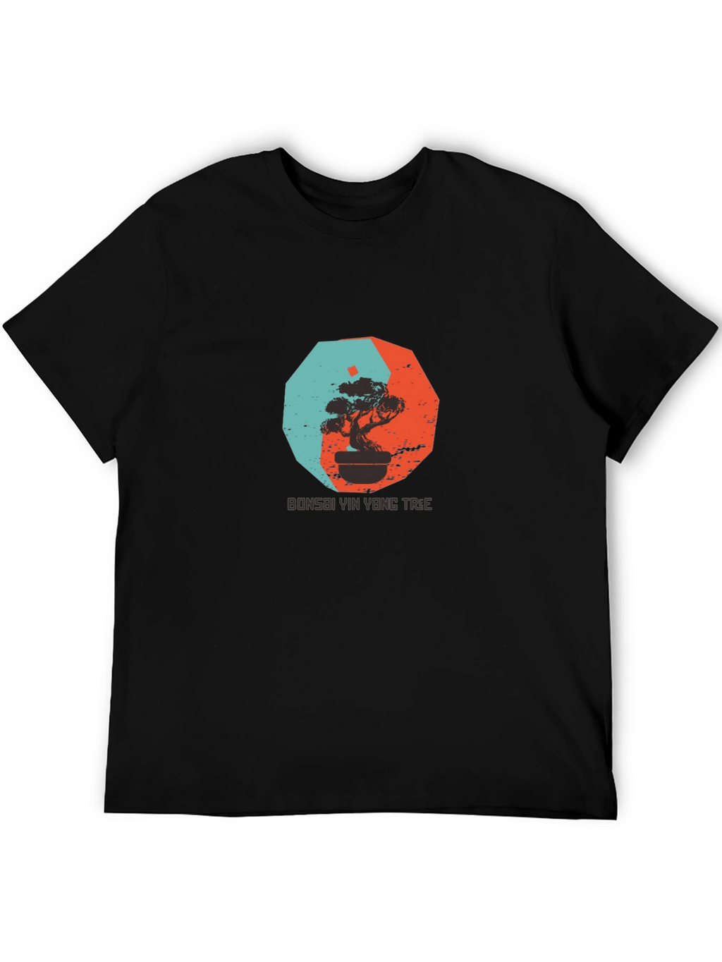 Yin Yang Bonsai Tree Graphic Tee - Black