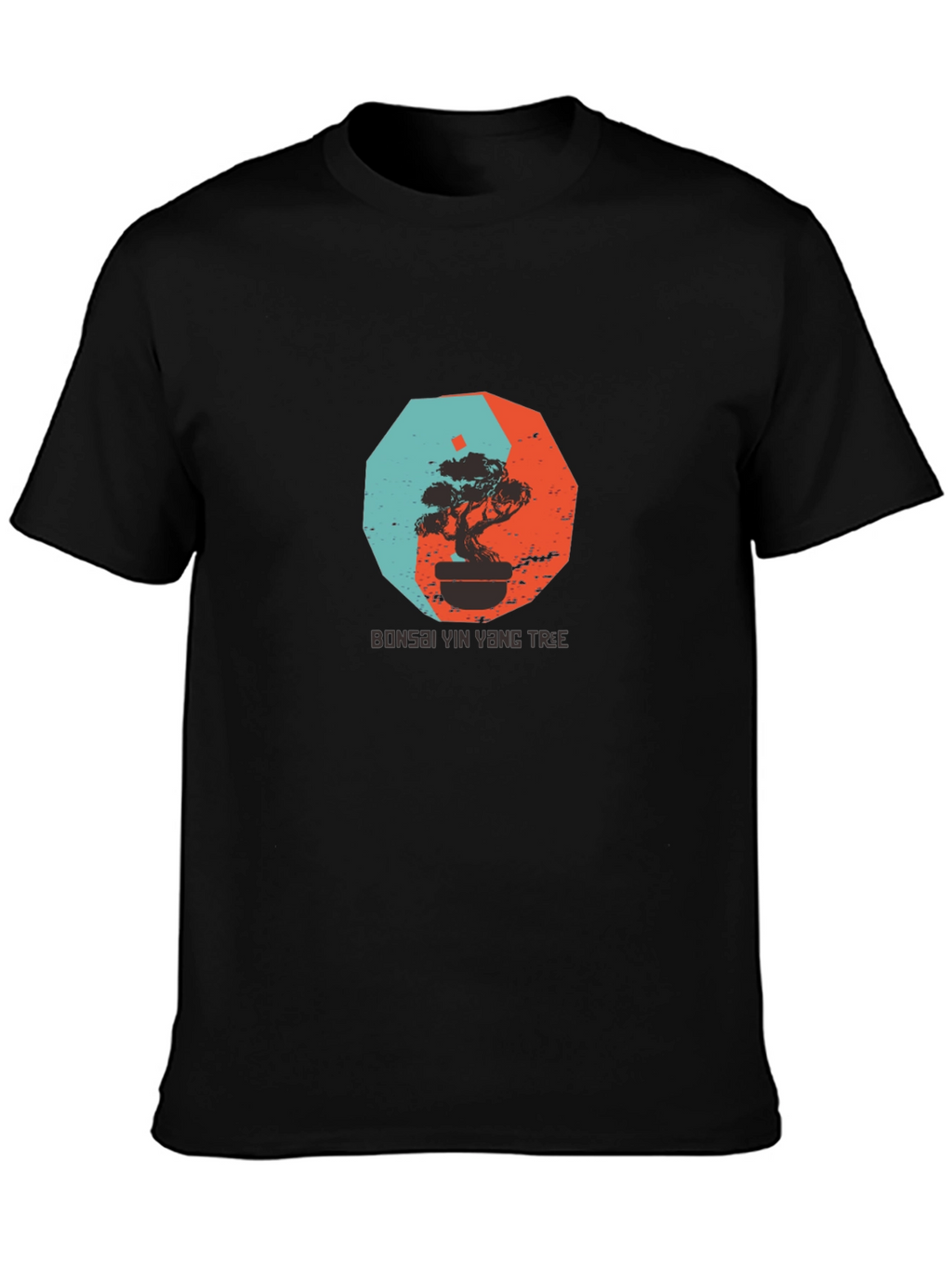 Yin Yang Bonsai Tree Graphic Tee - Black