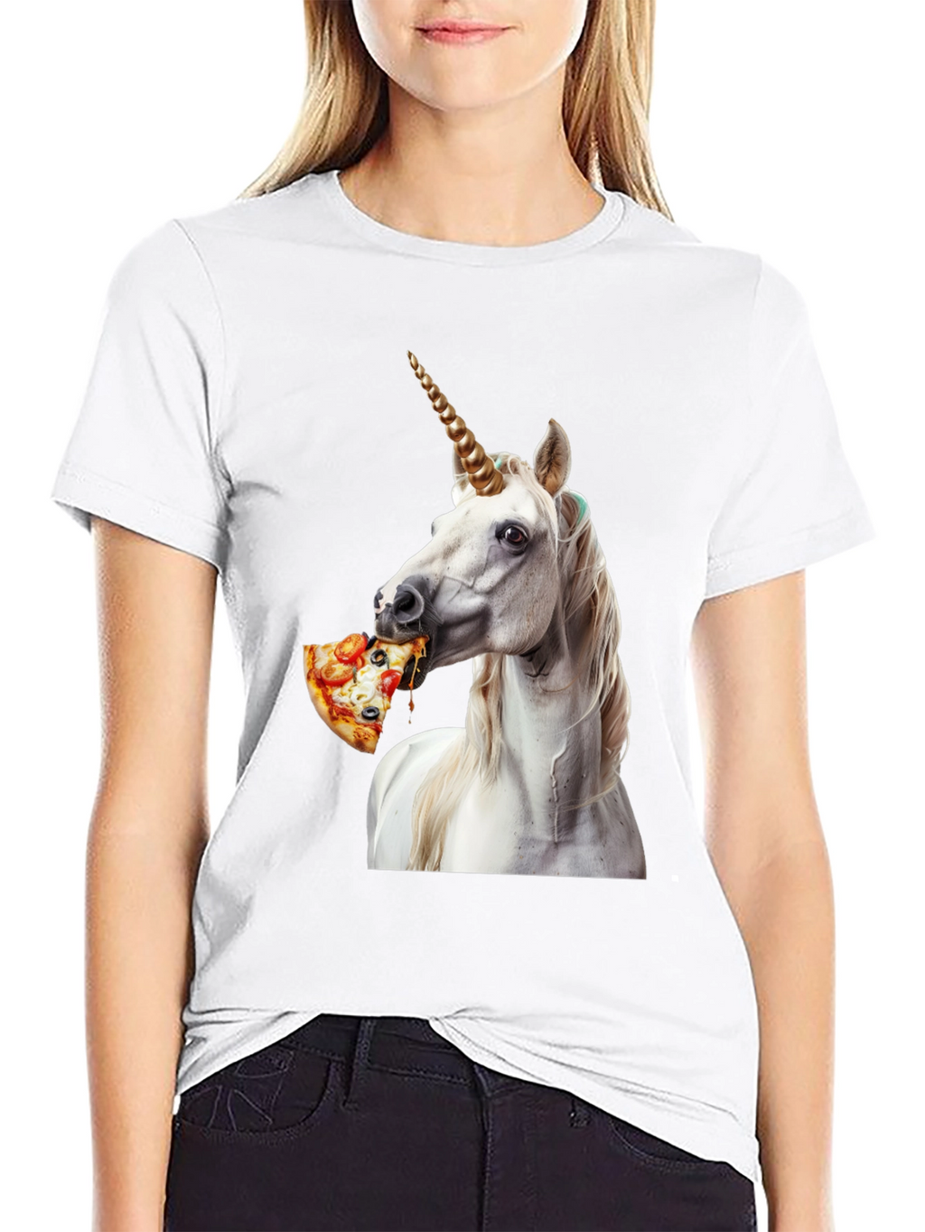 Unicorn Eating Pizza Graphic Tee