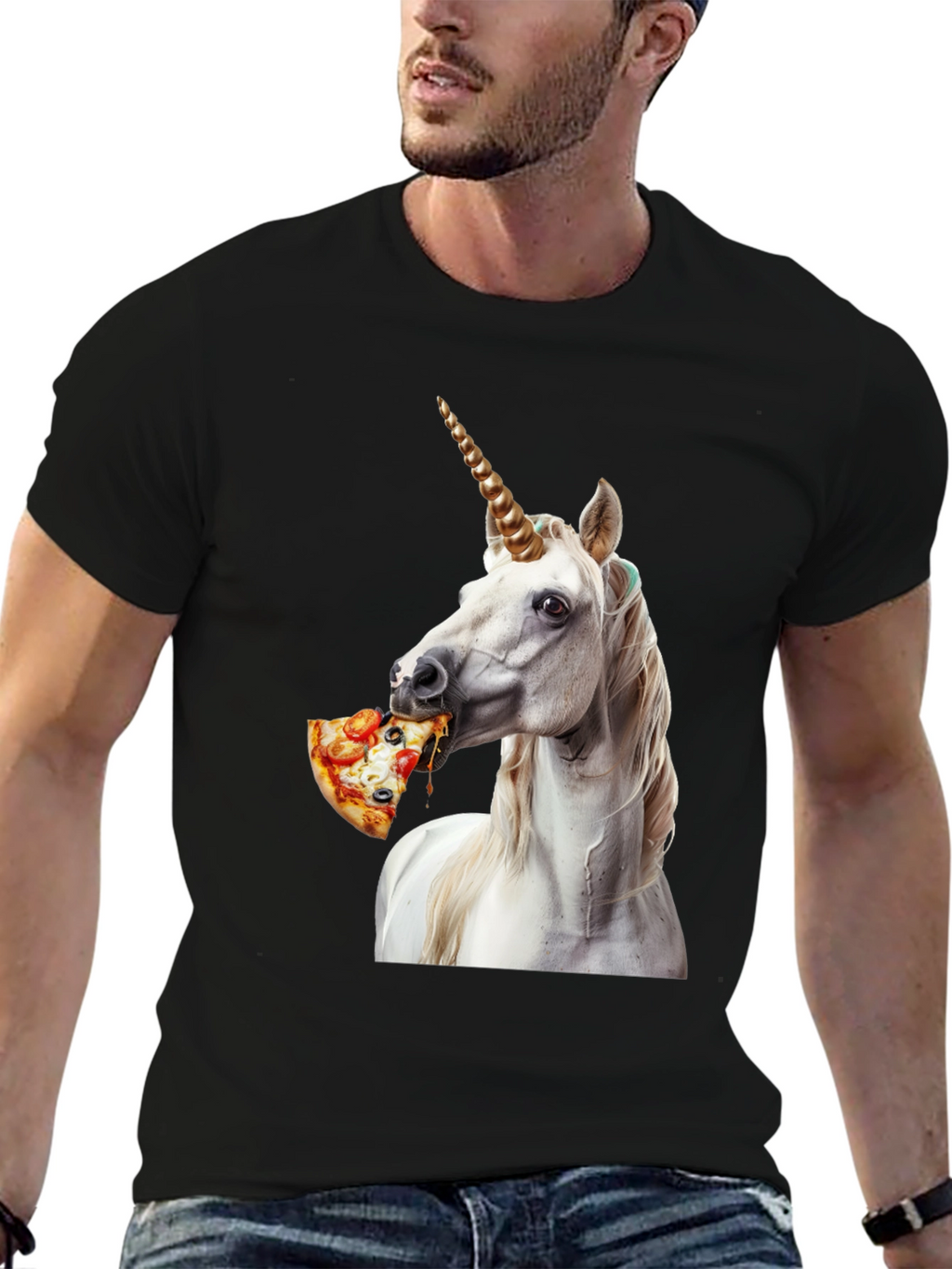 Unicorn Eating Pizza Graphic Tee