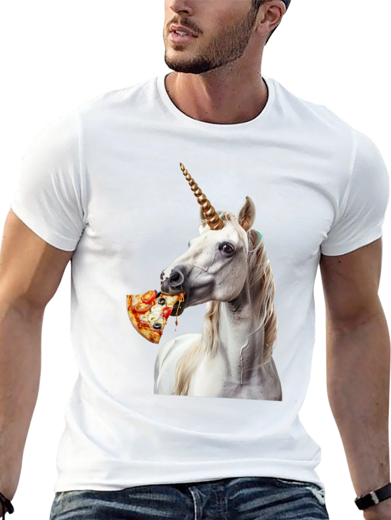Unicorn Eating Pizza Graphic Tee
