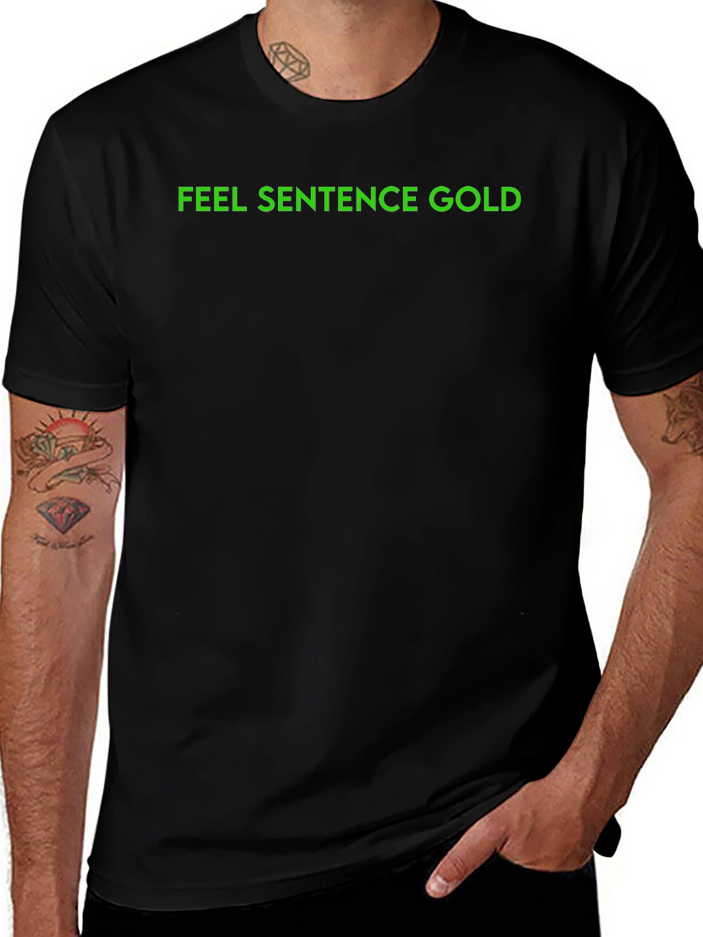 Statement Tee - Feel Sentence Gold
