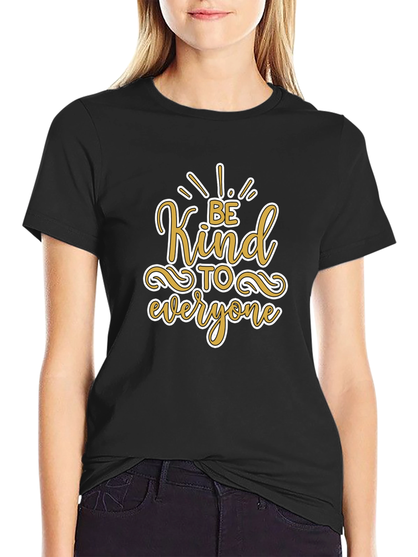Be Kind to Everyone Black Graphic T-Shirt