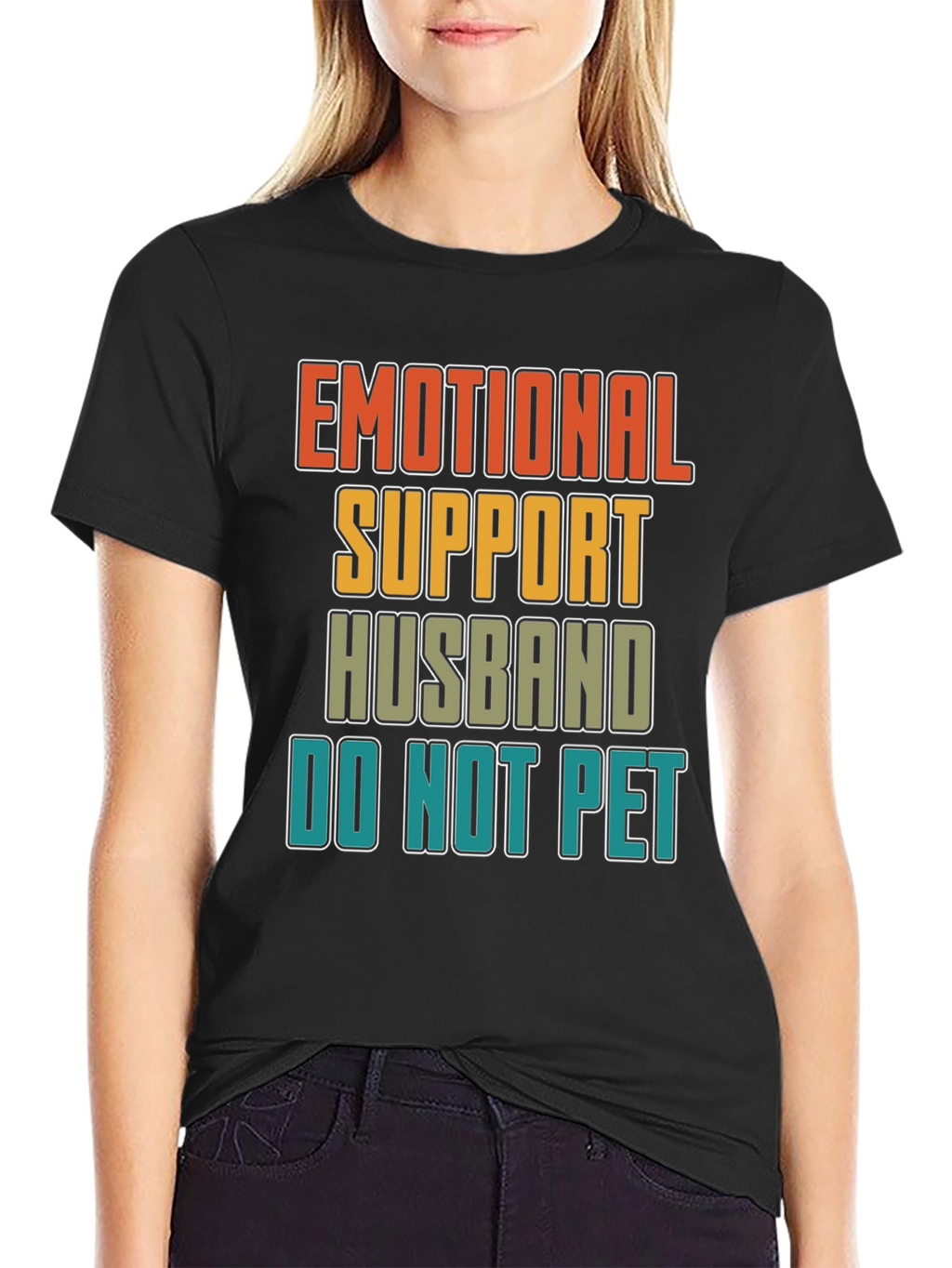 Emotional Support Husband Graphic Novelty T-Shirt