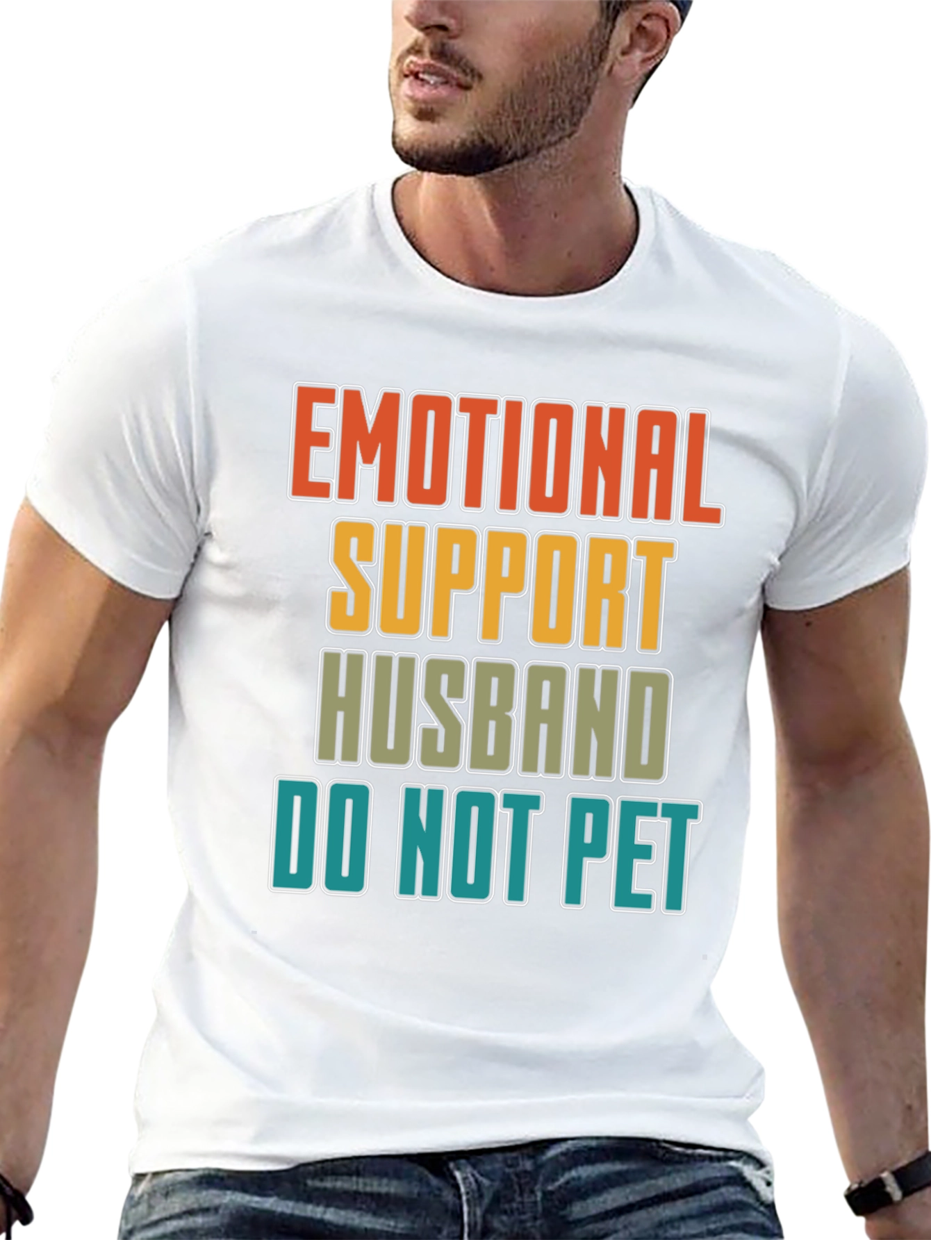 Emotional Support Husband Graphic Novelty T-Shirt