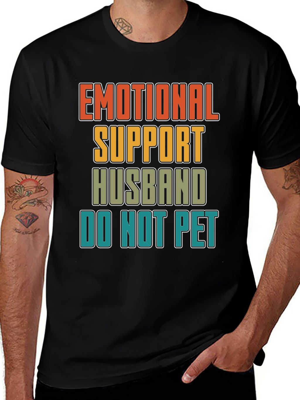 Emotional Support Husband Graphic Novelty T-Shirt