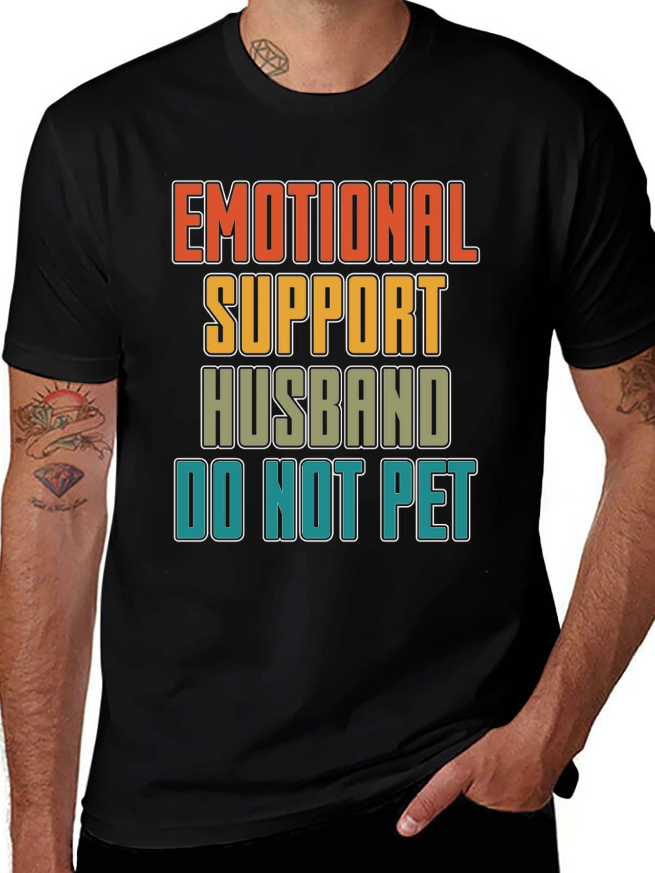 Emotional Support Husband Graphic Novelty T-Shirt
