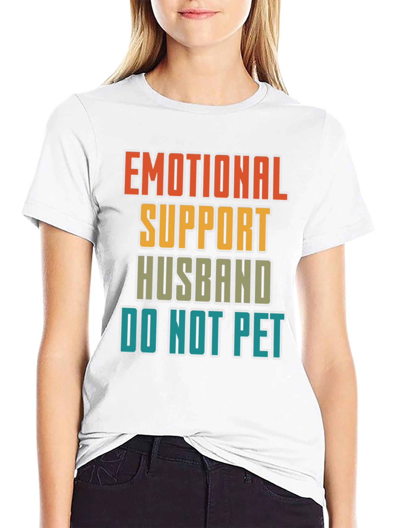 Emotional Support Husband Graphic Novelty T-Shirt