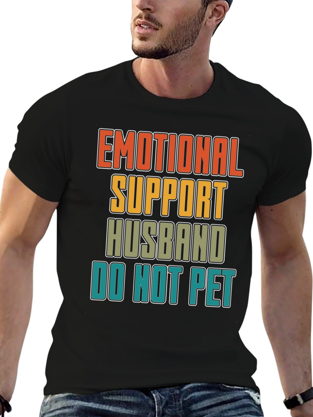 Emotional Support Husband Graphic Novelty T-Shirt