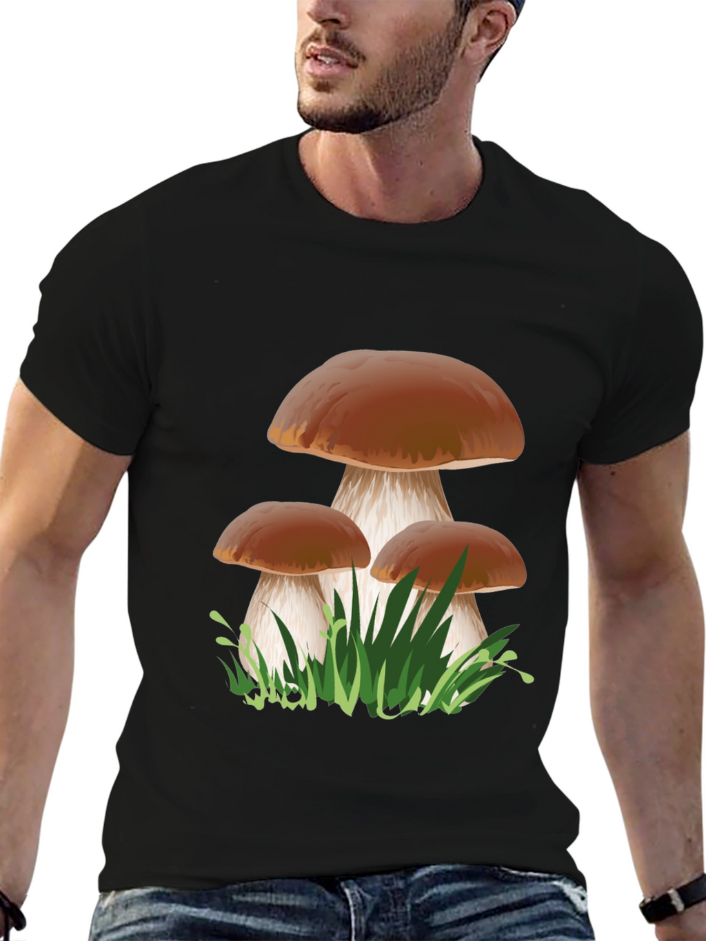 Mushroom Graphic Print Tee - Nature Lovers T-Shirt