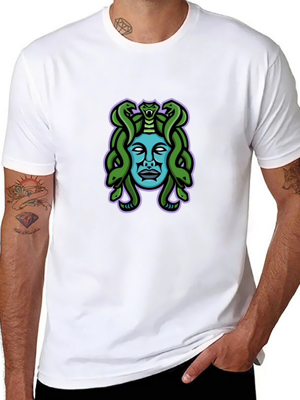 Medusa Graphic Tee - Black Cotton Blend