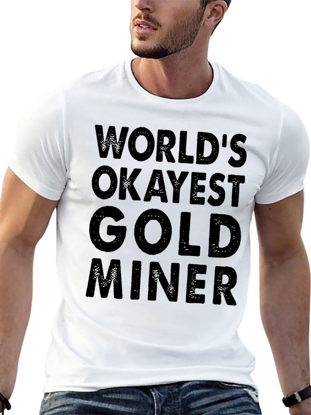 Worlds Okayest Gold Miner - Black T-Shirt