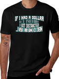 Funny Distracted Ice Cream Black T-Shirt