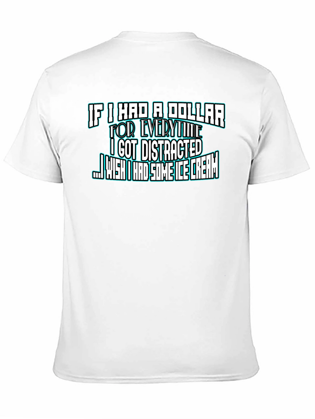 Funny Distracted Ice Cream Black T-Shirt