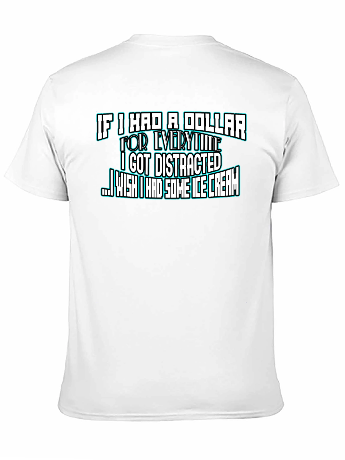 Funny Distracted Ice Cream Black T-Shirt