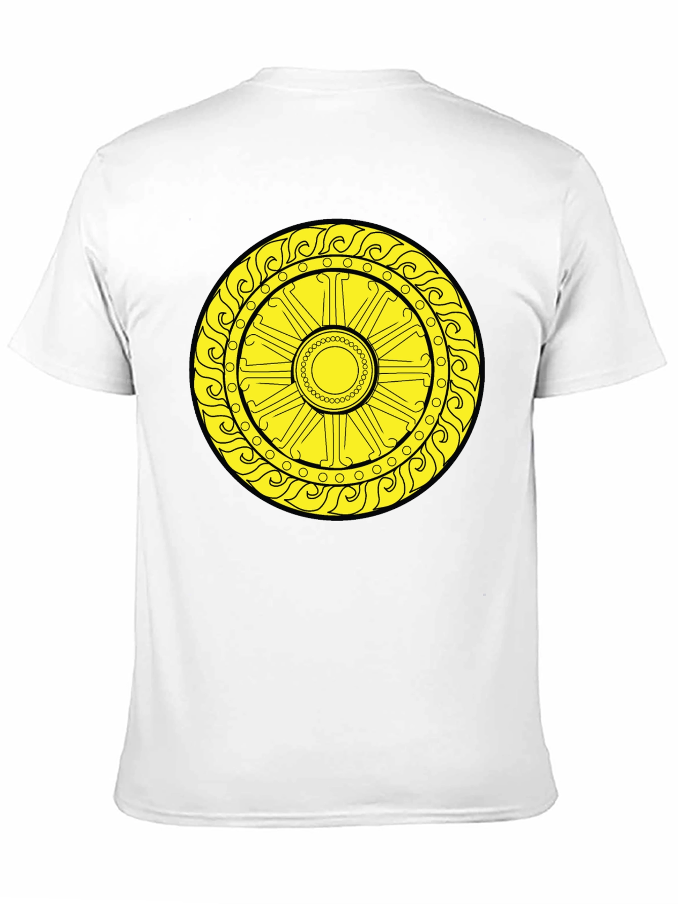 Sun Symbol Graphic Tee - Black Cotton Casual