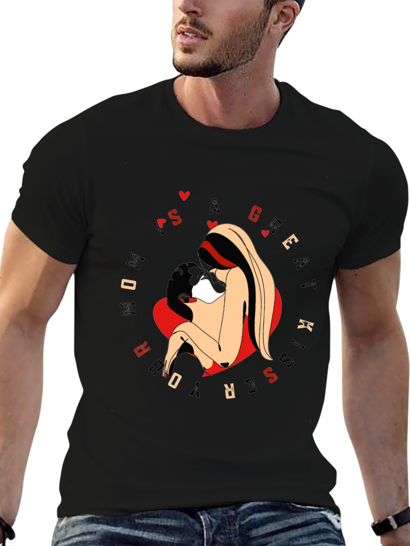 Mom Kiss Graphic Tee - Great Kisser Shirt
