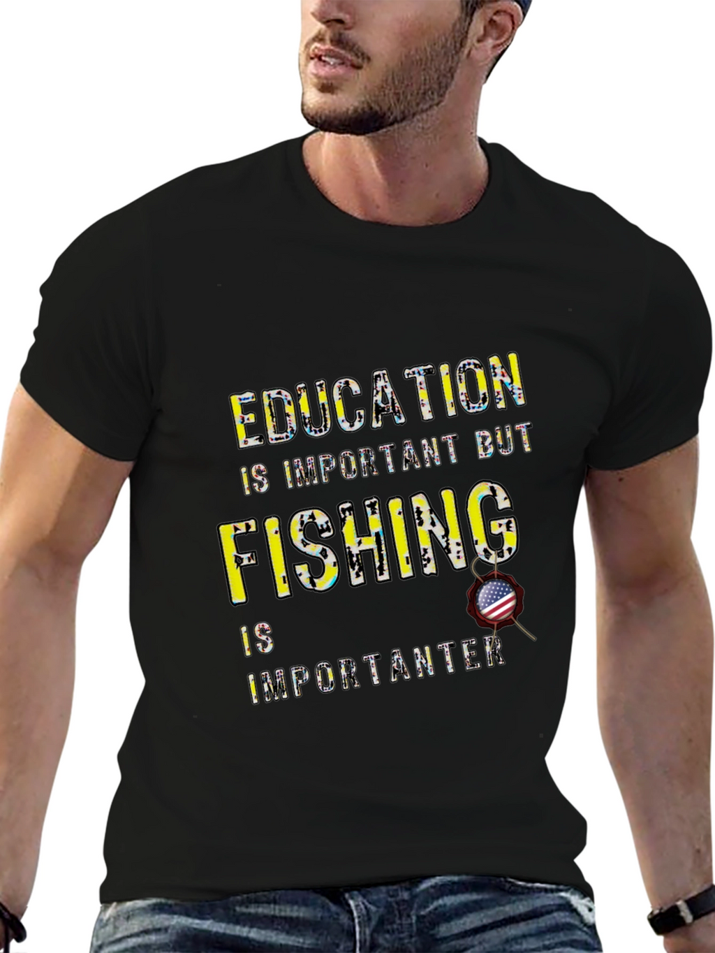 Funny Fishing T-Shirt - Education vs. Fishing