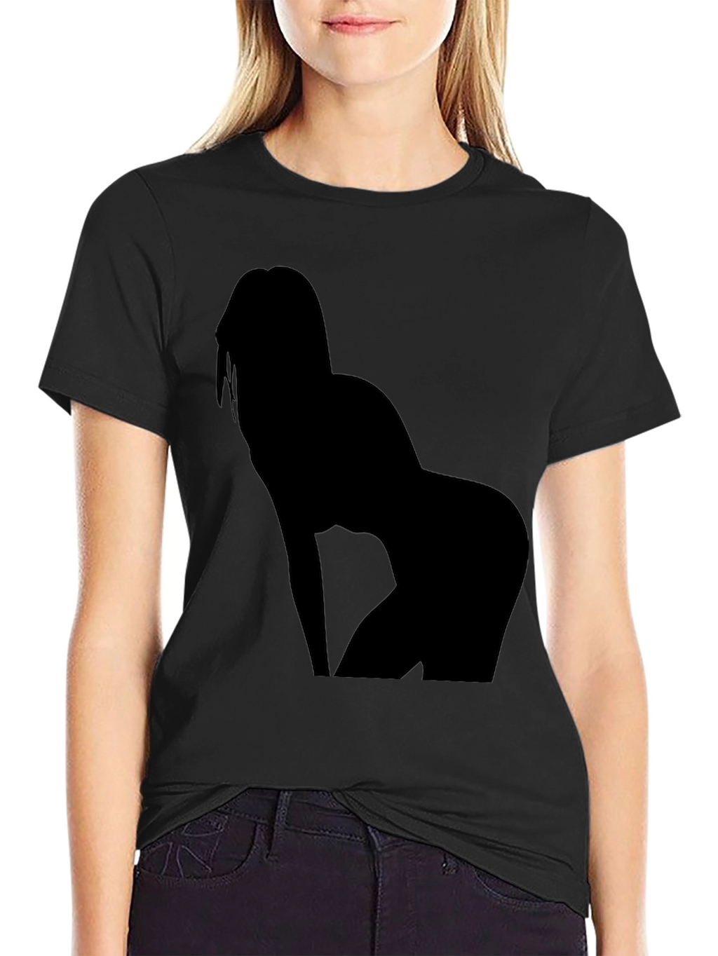 Silhouette Graphic Tee - Black Cotton Casual Shirt