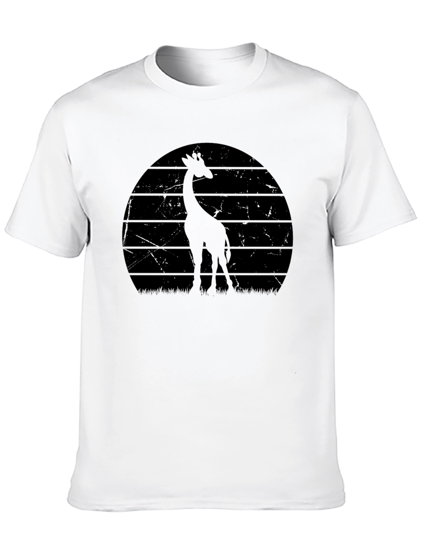 Giraffe Sunset Graphic Tee - Cool Animal Shirt