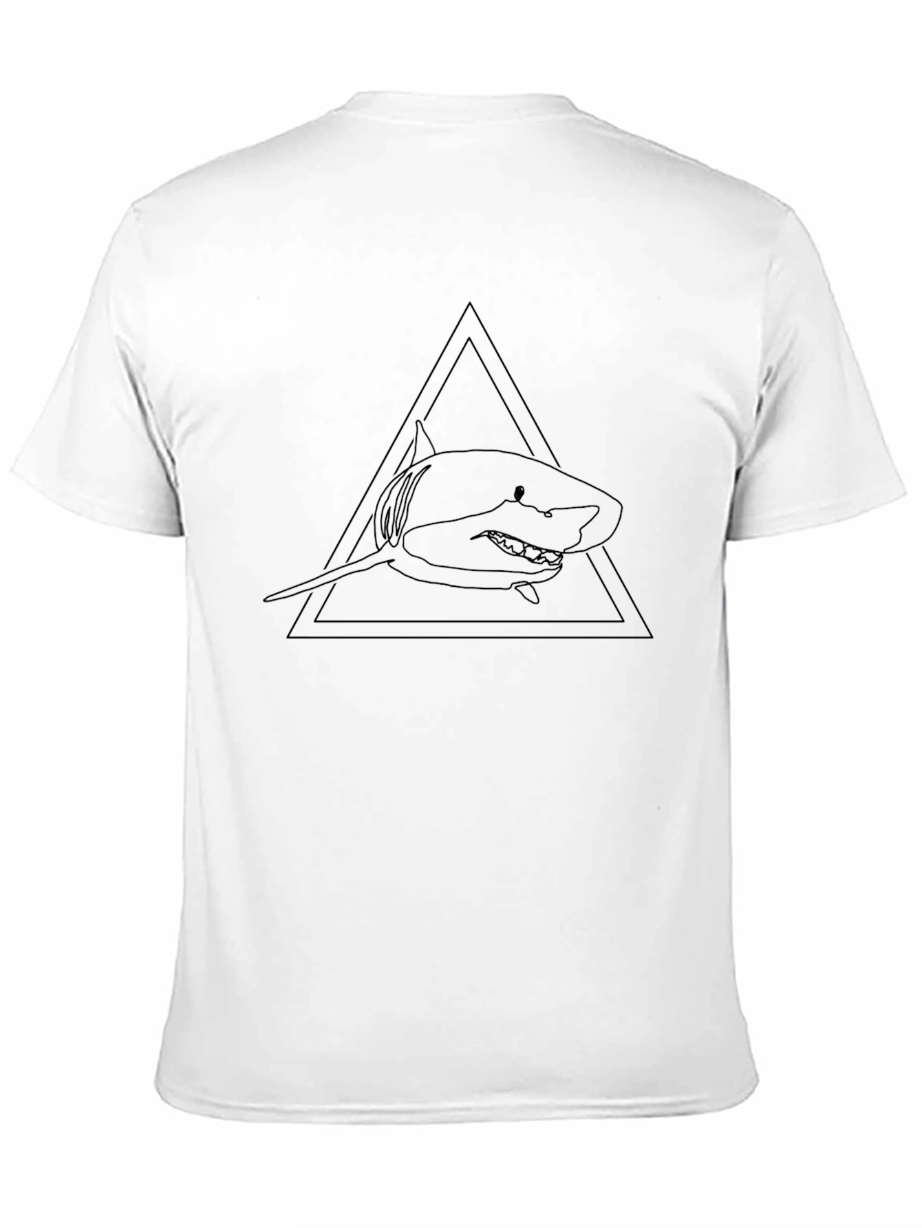 Shark Triangle Graphic Tee - Black Cotton