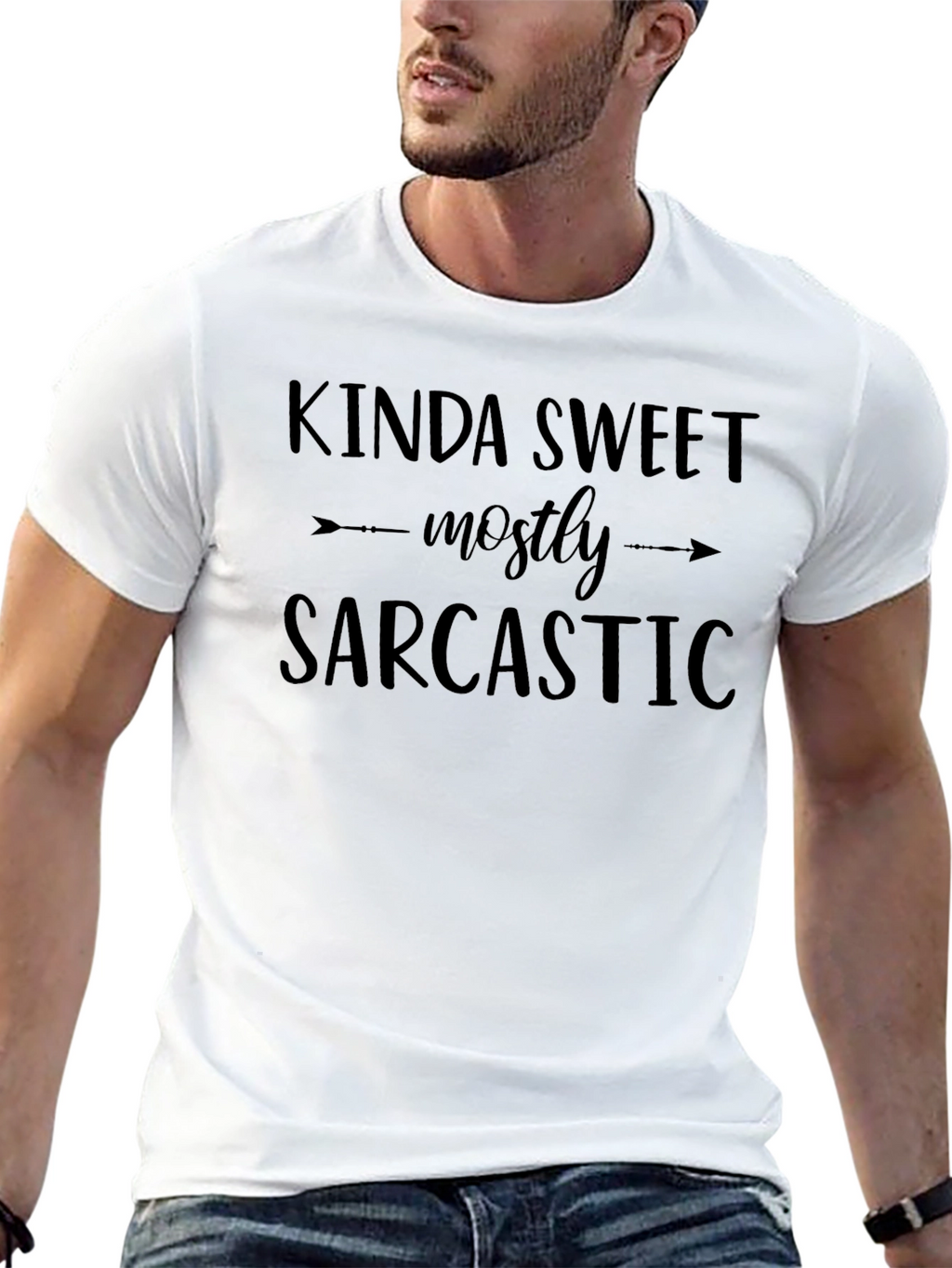 Kinda Sweet Mostly Sarcastic Black T-Shirt