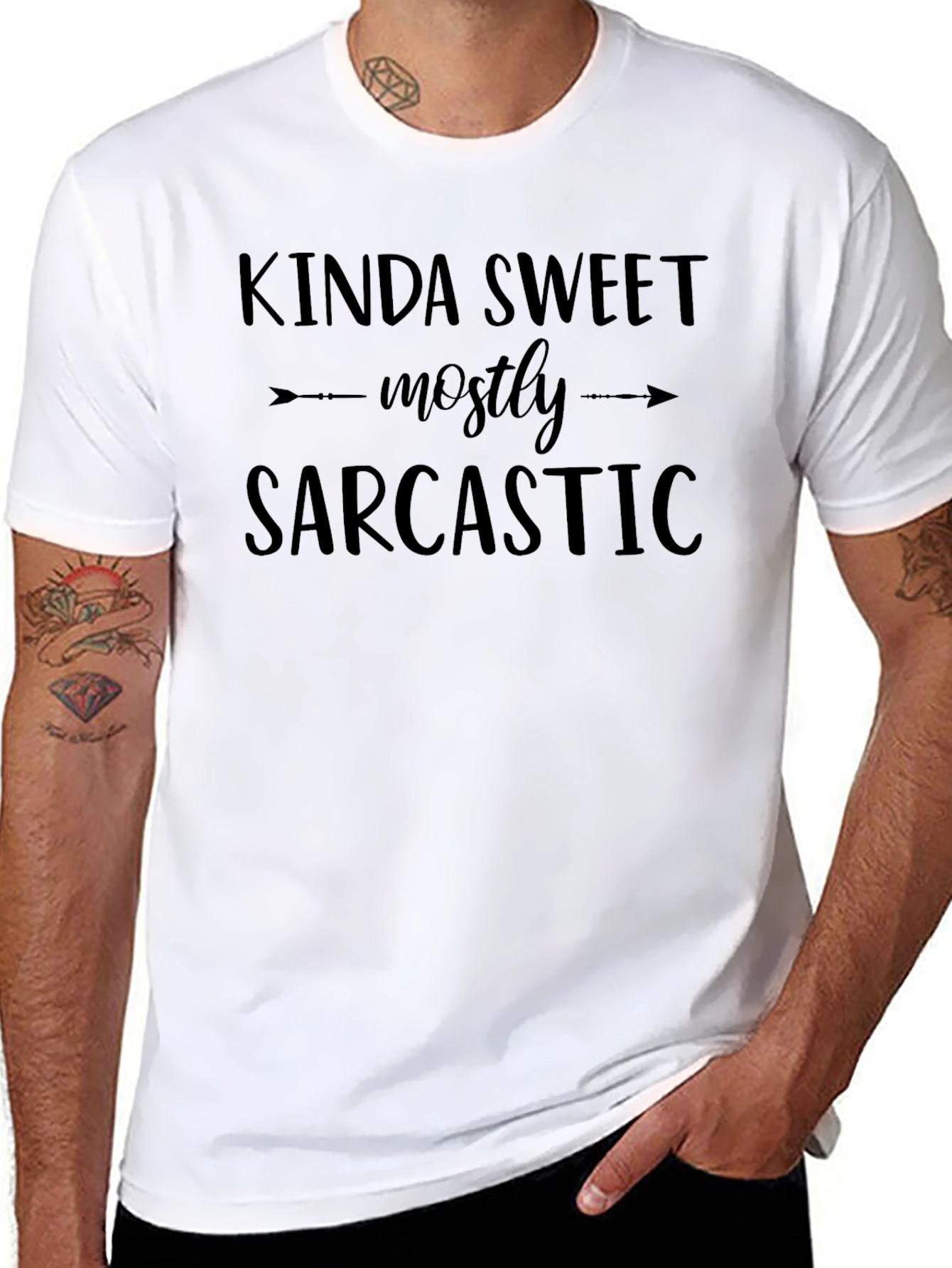 Kinda Sweet Mostly Sarcastic Black T-Shirt