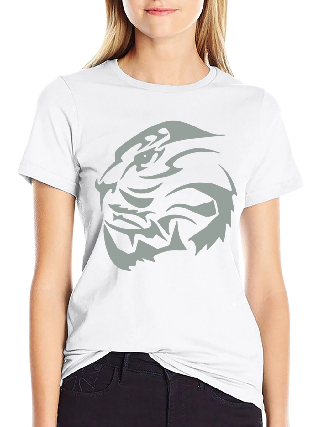 Mens Black T-Shirt with Tribal Tiger Graphic Tee