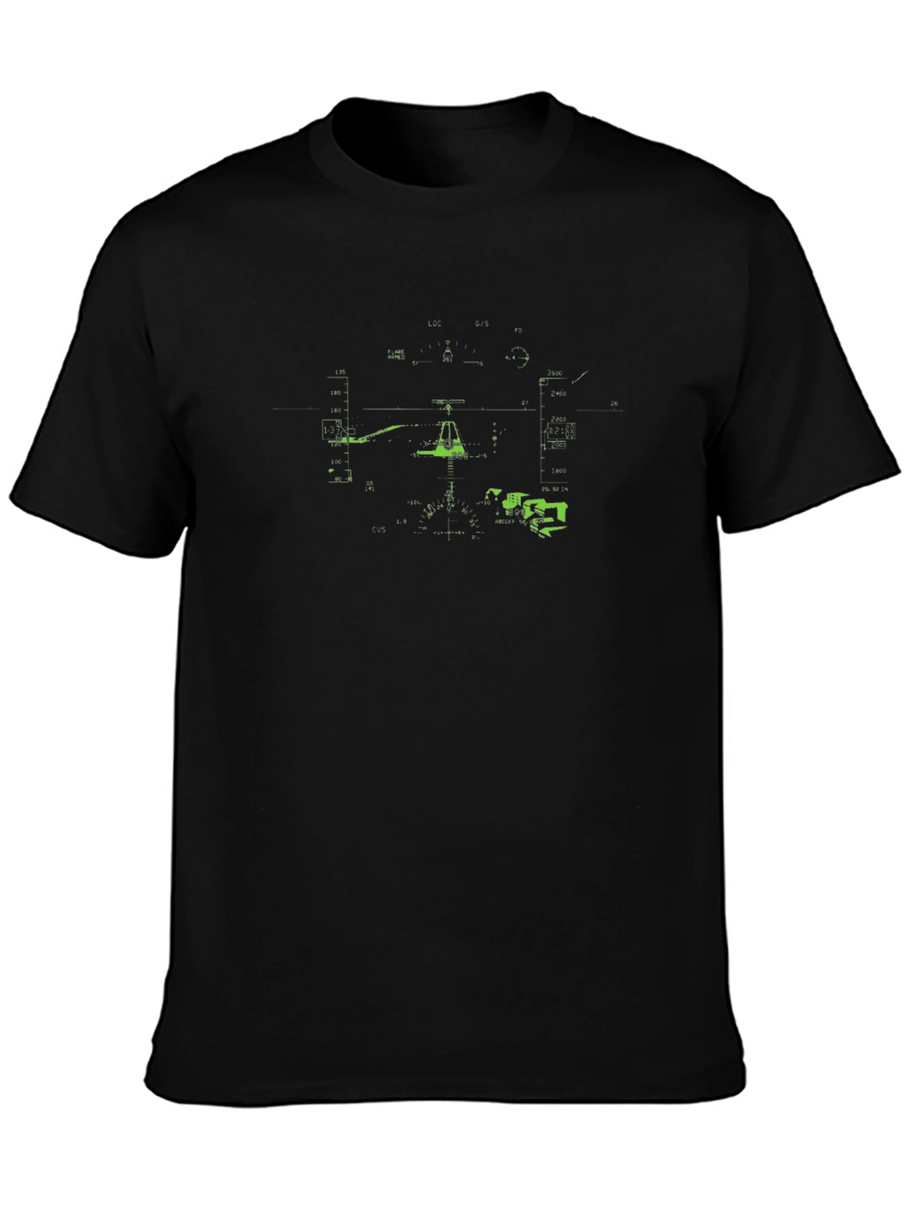 Black Graphic Tee - Neon Green Cockpit