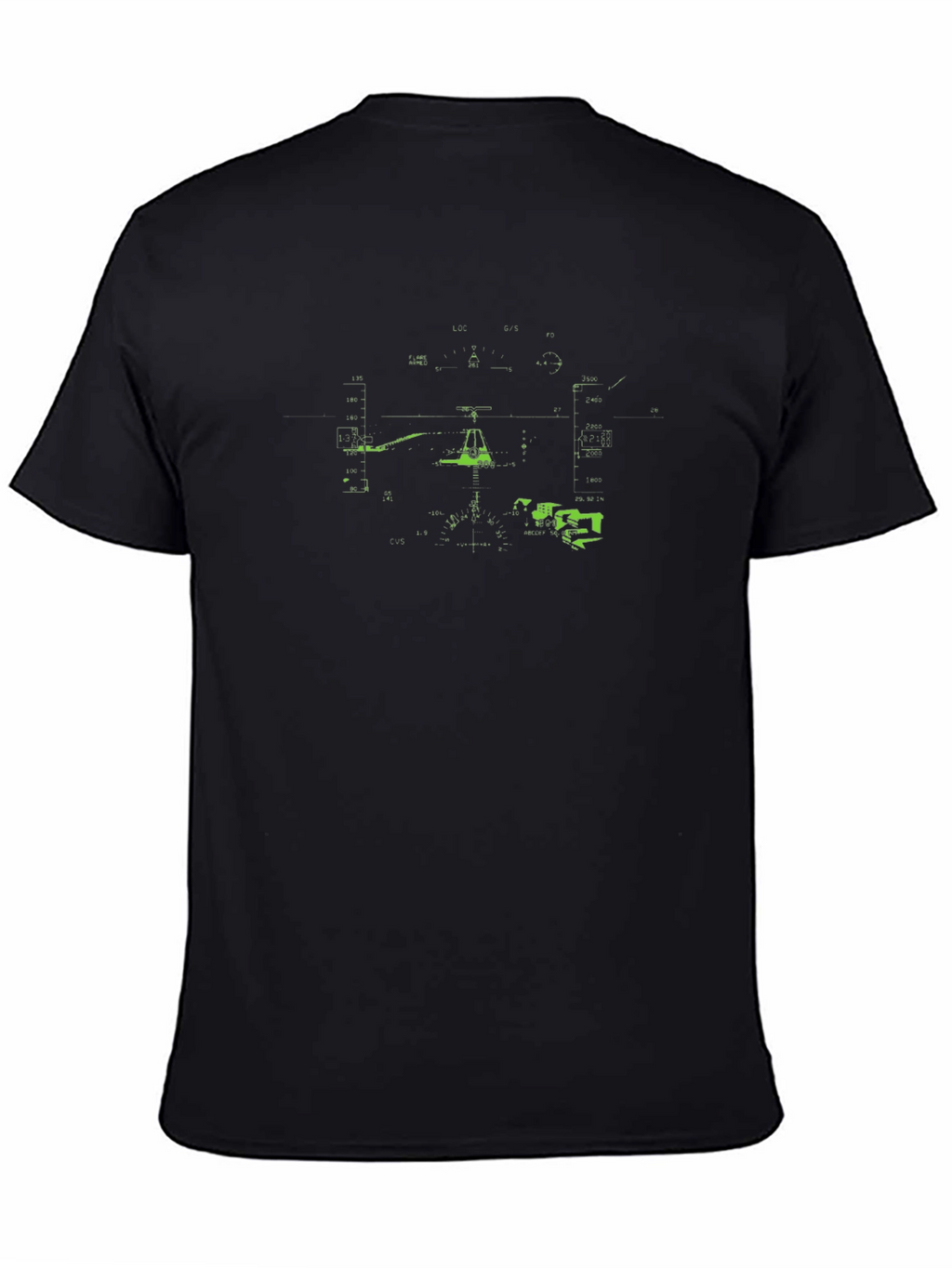 Black Graphic Tee - Neon Green Cockpit