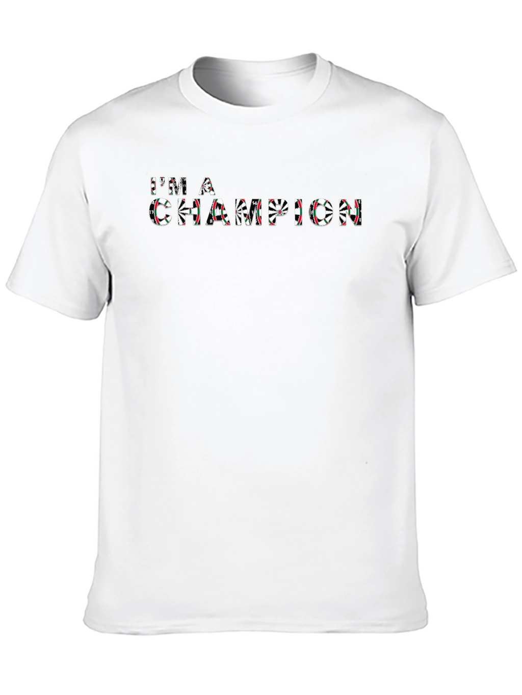 Im a Champion Dartboard Print Black T-Shirt