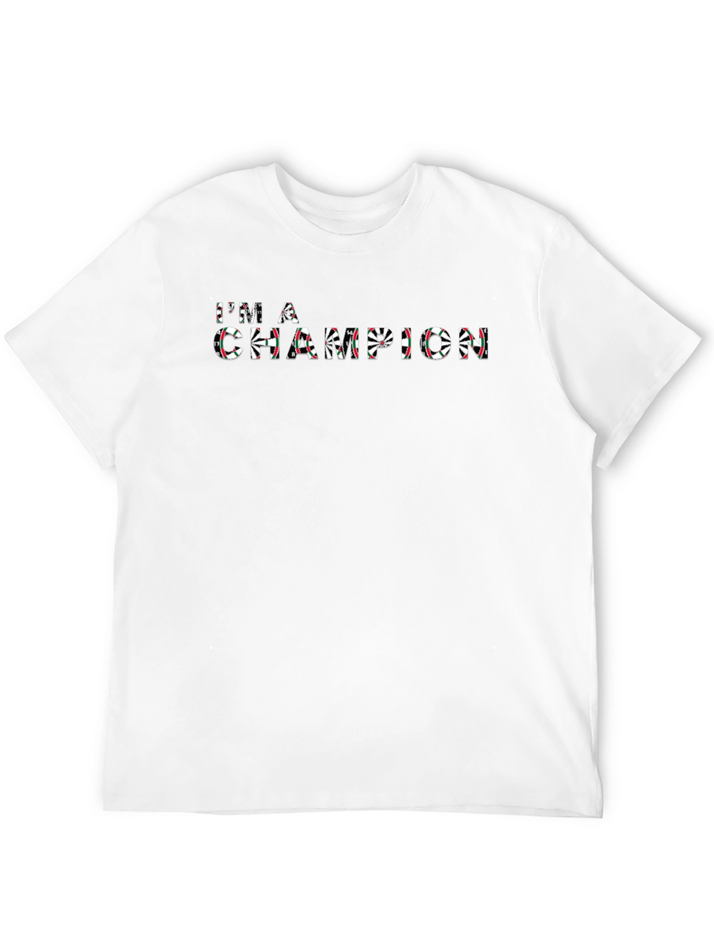 Im a Champion Dartboard Print Black T-Shirt
