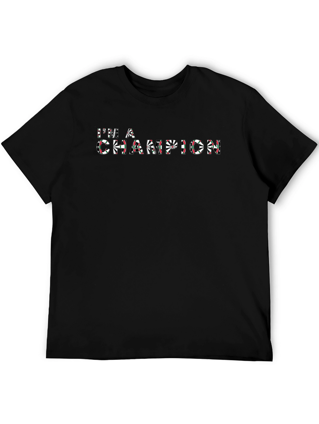 Im a Champion Dartboard Print Black T-Shirt