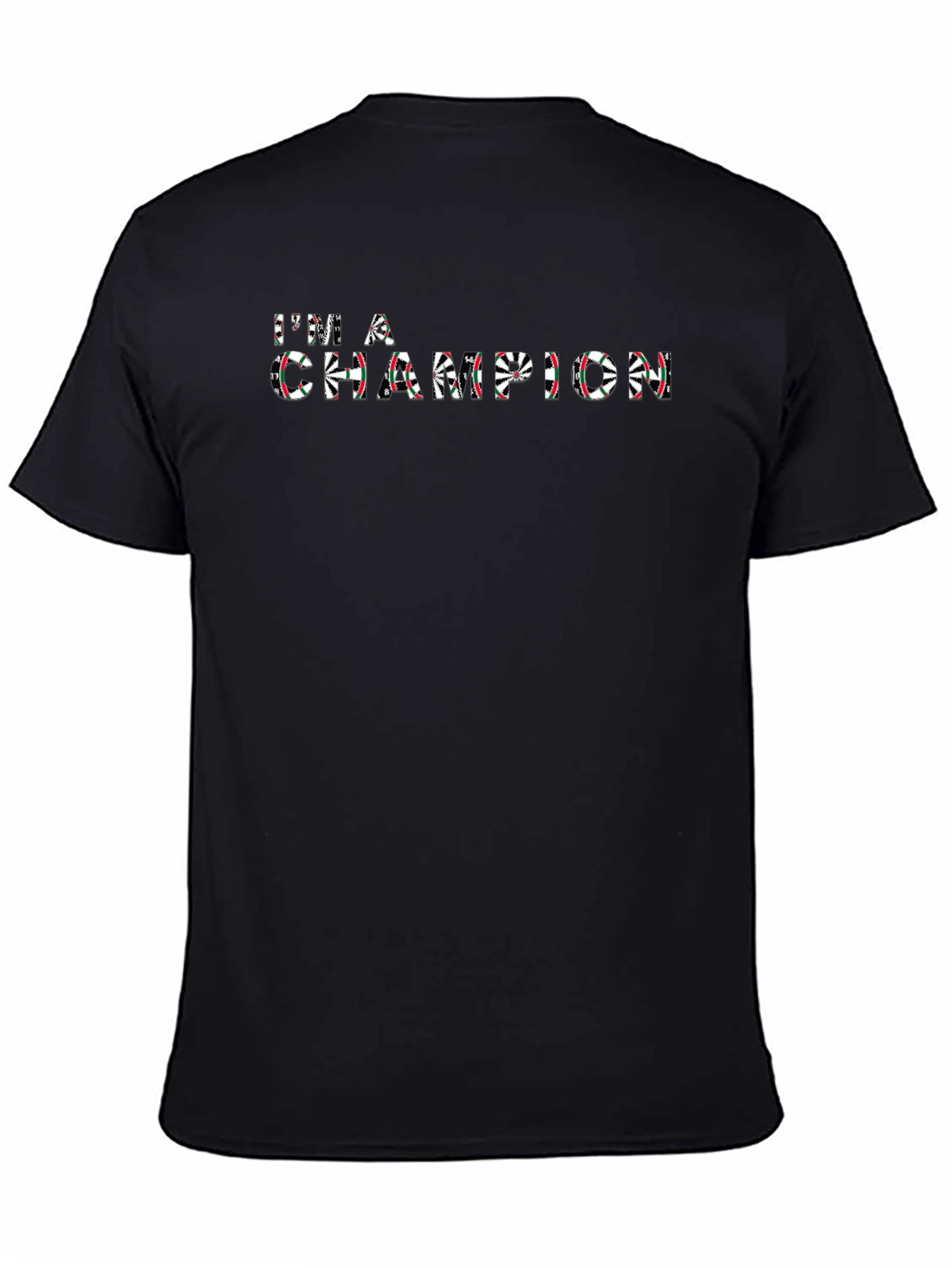 Im a Champion Dartboard Print Black T-Shirt