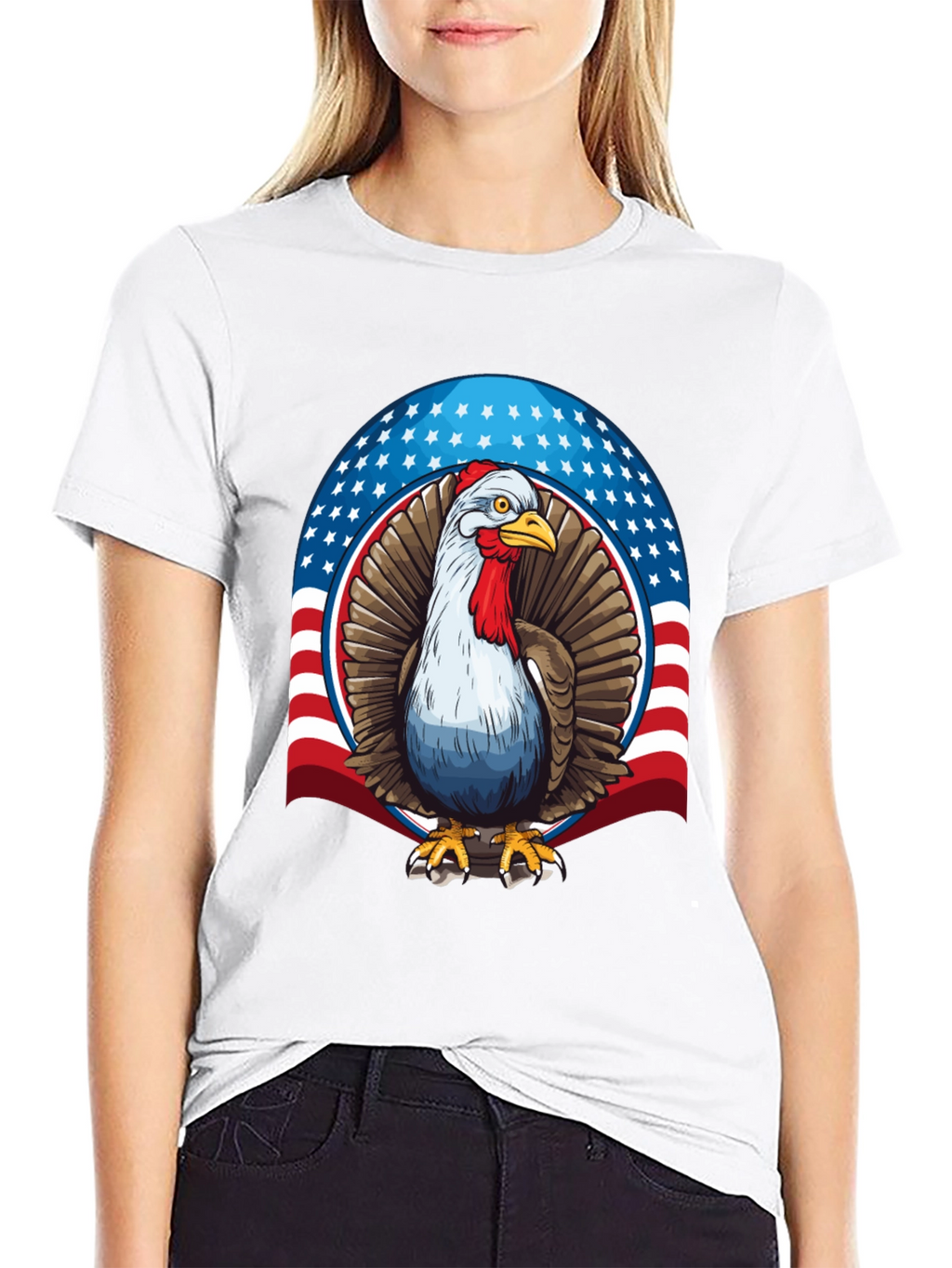 Patriotic Turkey Graphic T-Shirt