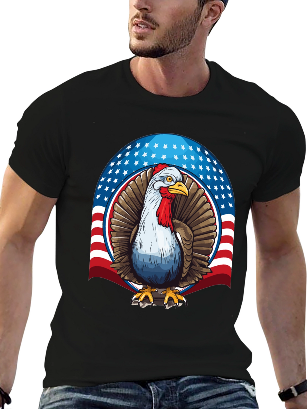 Patriotic Turkey Graphic T-Shirt