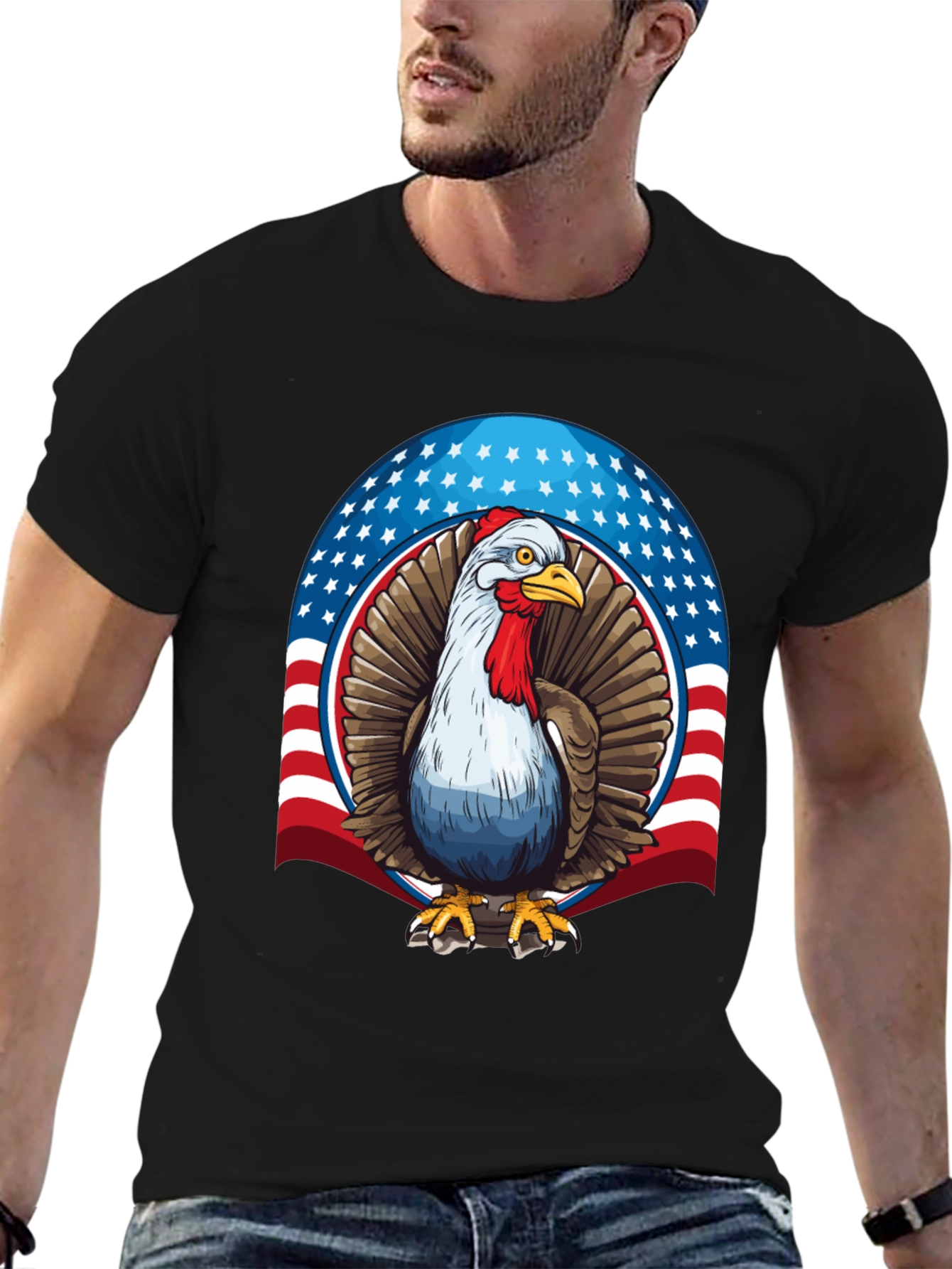 Patriotic Turkey Graphic T-Shirt